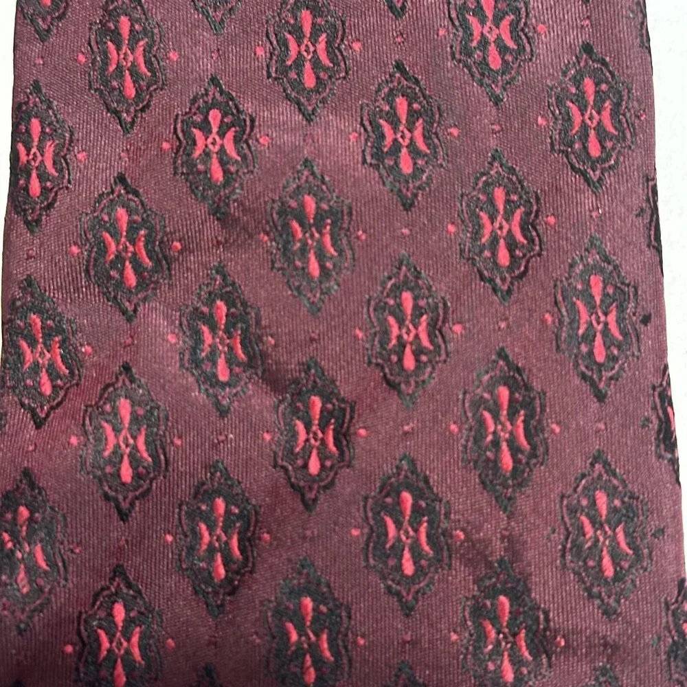 Vintage Christian Dior Made In France Mens Silk Necktie Geometric Tie